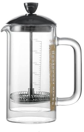 OUMIFA Prensa Café Doble pared de vidrio diseño café press cafetería barista té leche espuma espresso fabricante maceta (Color : 300ml)