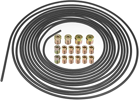 X AUTOHAUX 3/16 Brake Line Tubing Kit 25ft with 16 Fittings for Car Army Green