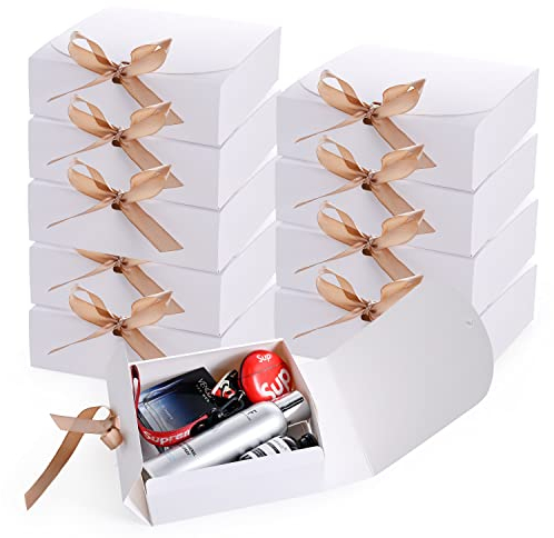 Goomp Geschenkboxen mit Deckel, 10 Stück, 16,3 x 16,3 x 5,1 cm, für Brautjungfern, Antragsboxen, Geschenkboxen für Geschenke für Hochzeit, Geschenk, Geburtstag, Weihnachten, Verpackung, Schokolade