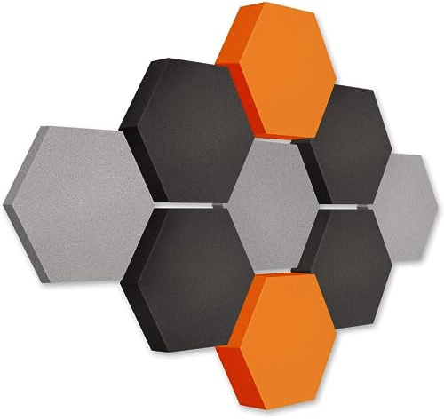 platino24 Akustikpaneele 9 Elemente Edition LOFT 3D I Ø 300mm Akustikplatten Schalldämmung Wand & Decke I Akustikschaum Schall-Absorber aus Basotect 30-70mm mit farbiger Akustikbeschichtung