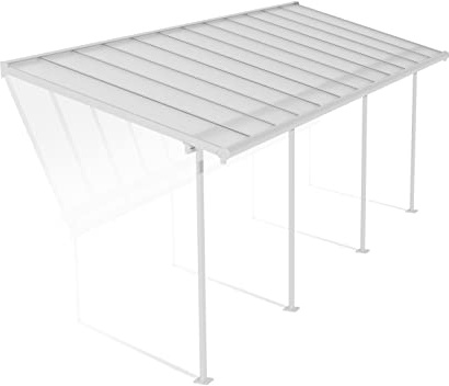 Canopia by Palram Pergola Sierra 15 m² de aluminio y policarbonato, moderno y elegante, para cubrir una terraza durante todo el año (blanco)