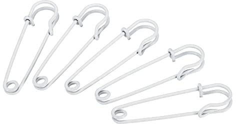 sourcing map 20 Stück Sicherheitsnadeln 5cm Groß Safety Pins Metall-Sicherheitsnadeln für Decken Röcke Handwerk Brosche Herstellung Weiß