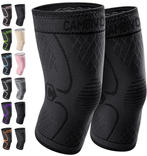 CAMBIVO Rodilleras Menisco y Ligamento, 2 x Rodilleras Deportivas Compresion para Gym, Voleibol, Futbol, Baloncesto, Desgarro de Menisco, Rodilleras Aliviar el Dolor en Articulaciones