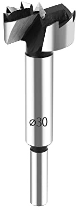 HPHOPE Professional Forstnerbohrer 30mm für Holz, Forstner Bits Ø 30mm, Länge 90mm, Bohraufsätze mit Rundschaft