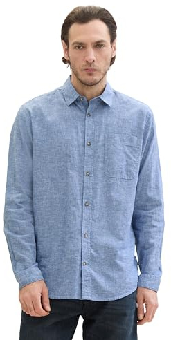 TOM TAILOR herrskjorta, 34922 – Leasure Blue Chambray, XXL