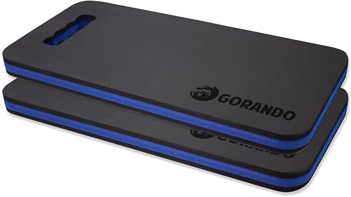 GORANDO® Premium Kniekissen 2er Set |blau| Kniebrett | Knieunterlage - Ideal für die Arbeit in Werkstatt, Haus, Garten | Knieschoner, Knie-Matte, Sitz-Unterlage…