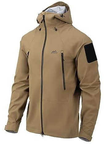 Helikon-Tex Taktische Feldjacke Squall - Outdoor, Wandern - mit Kapuze, Taschen - Winddichte Outdoorjacke - Coyote - Größe M