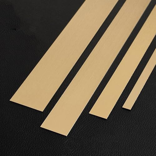 3 Meter selbstklebende Metallleiste Metallverkleidung flexible Edelstahl-Wandleiste Abziehen und Aufkleben, Zierleiste Wandleiste für Decke, Spiegelr(Size:Width 1.5cm/0.6inch ,,Color:Gebürstetes Gold)