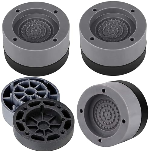 Schwingungsdämpfer,Waschmaschine Füße Pad, Rutschfeste Vibrationsdämpfer Gummi Fußpolster für Wachmachinen und Trockner (4 Stück,Grau)