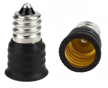 E11 to E12 Socket Adapter Converter,Intermediate E11 Base Convert to Candelabra E12 Base,Black Lamp Holder (10)