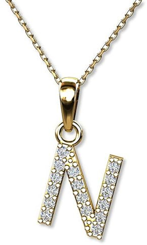 LillyMarie Buchstaben Kette Gold 333 Personalisierte Halskette mit Initial Anhänger Alphabet A-Z Buchstabenkette Damen Namenskette Geschenk für Frauen Weihnachten Geburtstag Valentinstag