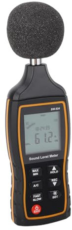 Bewinner Tragbares Dezibel Messgerät – 30–130 DB Hochpräzises Schallpegelmessgerät, Dezibel Schallmessgerät mit AC-DC-Ausgang und LCD-Bildschirm für Heimfabriken