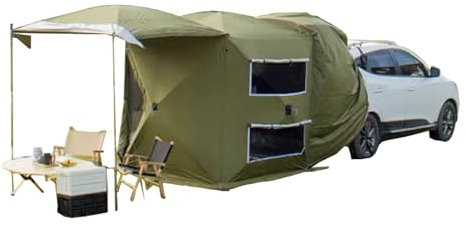 Meoky Automatisches Pop-Up-Zelt Outdoor Heckzelt SUV Erweitertes Heckzelt 5-Sitzer Wasserdichtes erweitertes Outdoor-Heckzelt,Grün