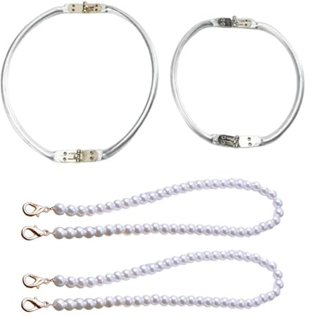 FFDHWU 2Pcs Bag Openers, 2Pcs Bag Chains, Bag Bag Closures, Crochet Bag Closures, Diy Bag Handles, Bag Accessories, Pearl Chains