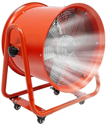 SuhoFutus SFY 4-2 Industrie Ventilator 1100 W Baulüfter Axial Gebläse 2800 U/min Ø 40 cm, Axiallüfter 79 dB Geräuschpegel, Industrielüfter mit Universelle Räder, Axiallüfter mit 6 Schaufeln, 15000m3/h