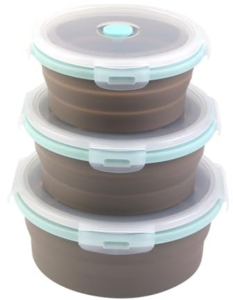 SPORWAY Set di 3 stoviglie per microonde con coperchio: 350 ml, 500 ml, 800 ml, per forno a microonde e congelatore