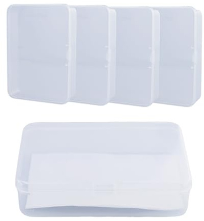 EASYKEENECOM 5 Stück Spielkarten Box, Transparente Kunststoff Aufbewahrungsbox für Spielkarten, Kreditkarten, Münzen uvm.