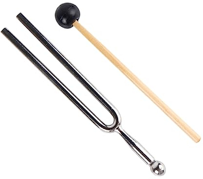 COSMEVIVI Stimmgabel A 440 Hz aus Edelstahl Vernickelt Instrumentenstimmer für Violine Mandoline Gitarre Präzises Tuning für Musiker Zuhause und Unterwegs Zufällige Farbe