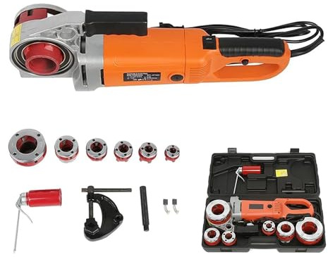 Roscadora portátil Juego de roscas para máquina roscadora eléctrica de tubos, 2300 W, kit de accionamiento manual resistente con terrajas de 1/2 a 2 y estuche de transporte, 50 Hz, 25 R/mi