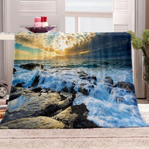 KQYLBM Océano Cobija 150 X 200 Cm Mantas De Lana Manta De Pelo Suave Manta Invierno