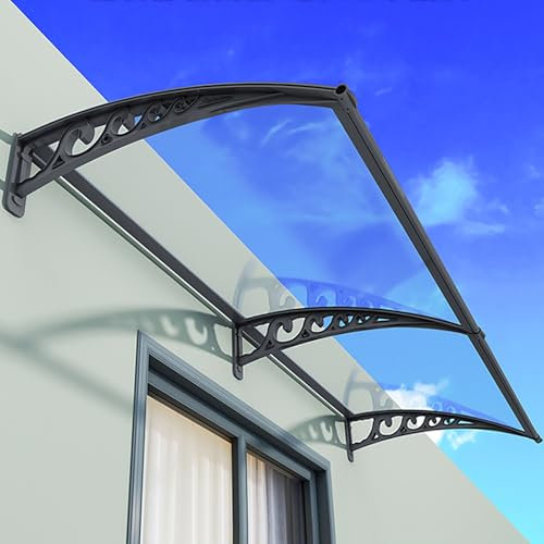 Window Awning Door Canopy, Door Window Garden Canopy Patio Porch Awning, with Drainage Sink, Uv Block Roofing Canopies Rain Shelter Cover, Easy To Install, Rain And Snow Protection(Transparent,60x60cm