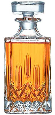 Carafe à décanter à vin en verre avec bouchon en verre, carafe en cristal sans plomb pour alcool, vin, scotch, brandy ou bourbon
