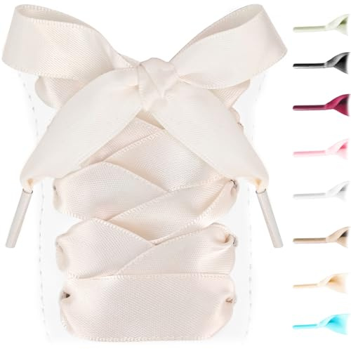 UamGlsob Cordones de Cinta de Raso de 16mm para Zapatillas Deportivas | Cordones Planos de Satén para Sneakers de Mujer, Estilo Casual y Elegante
