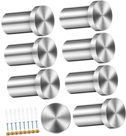 MAGICLULU 8 Stück Kleiderhaken aus Edelstahl mit Schrauben Multifunktional und Sicher für Flur und Küche Wandhaken für Schwere Beanspruchung