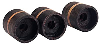 Gd407 3pcs Rosewood Straight round Knobs for Electric Guitar Bass | Coffee Wood Finish, Fits Imported Concentric Pot Shafts, Replacement Set for Bass and Electric Guitar