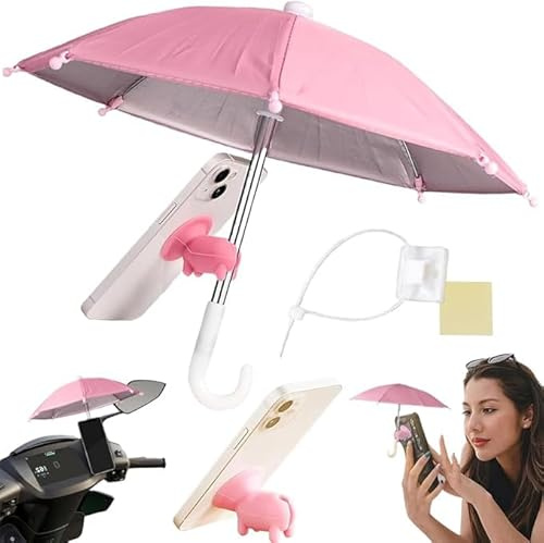 QWEPU Cell Phone Umbrella, Holder with Suction Button, for Outdoor Phone Sunblock Cell Umbrella Cover Car Navigation Sunscreen,Sunscreen