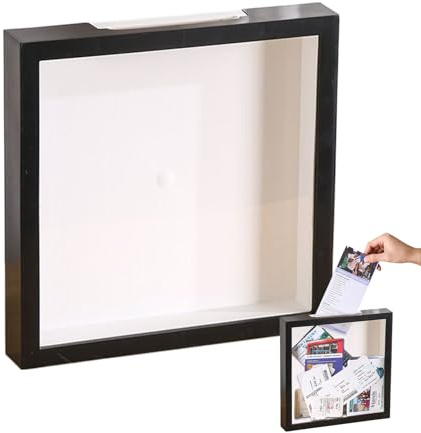 Caja de sombra genérica con ranura, marco sombra caja de viaje, escaparate de presentación transparente para casa salón apartamento vacaciones playa concierto