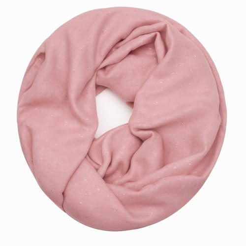 FASHION YOU WANT Damen edler einfarbiger Loop Schal Schlauchschal,Unifarben Tuch, Glitzer leichter Schlauchschal