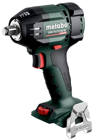 metabo Akku-Schlagschrauber SSW 18 LTX 550 BL, 18 V Schlagschrauber, 550 Nm | Bürstenloser Motor, 1/2 Zoll Außenvierkant, 12 Stufen, APS-Modus, LED, Gürtelhaken, ohne Akku und Ladegerät