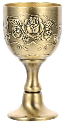 SHINEOFI Copa de Licor Dorada de Aleación de Zinc con Diseño Retro y Relieve, Cómoda Decoración en Fiestas y Eventos Obsequios