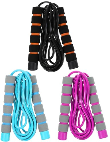 hommova 3 PCS Skipping Rope for Adults, Adjustable Skipping Ropes for Outdoor Exercise Activity, Foam Handles(2.8M)