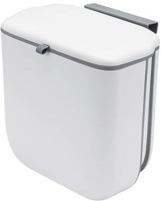 ARATERVIO Bio-Abfalleimer 10 L mit Deckel – Faltbarer Küchen-Caddy zum Aufhängen, Wand- oder Schrankmontage, Geruchsabweisend, Hygienisch & BPA-frei, Kompakter Mülleimer