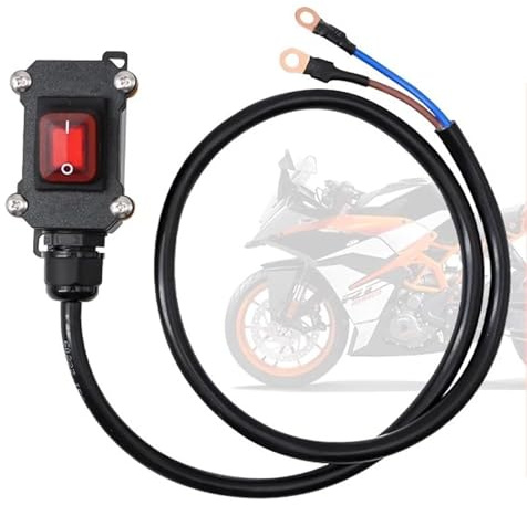 Interrupteur De Déconnexion De Batterie Moto, Coupe Contact Batterie 12V/24V Moto, Coupe Circuit Batteries 12v 24v, Débrancheur Batteries, Protection Court-circuit, Voiture Camionnette Bateau (50cm)