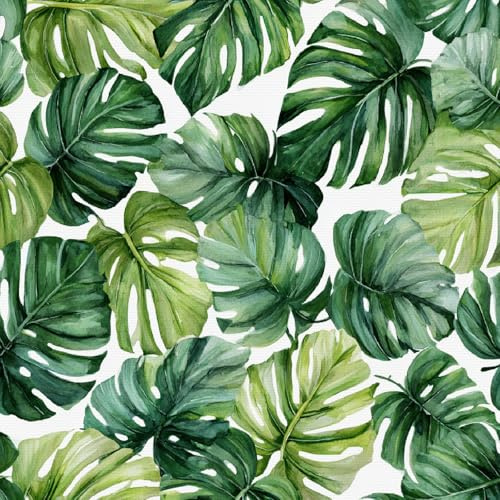Self Adhesive Wallpaper Monstera Deliciosa Contact Paper 44x600 cm Peel and Stick Wallpaper Tropical Plant Stick on Wallpaper Removable Non-Woven Canvas for Living Room Bedroom Wall Cabinets A-3