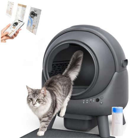 TRÉBOL ADVANCE Arenero Autolimpiable para Gatos, WiFi y App | Caja de Arena Automática Inteligente, Sistema Antifugas y Anti olores, Depósito XL de 8L, Sensores Infrarrojos de Seguridad