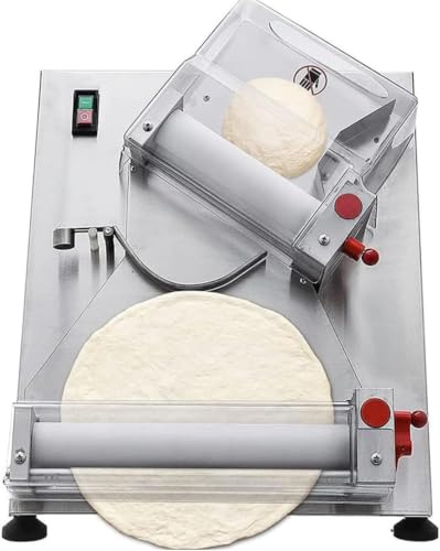 Stendipasta Elettrico Professionale per Pizza, Macchina Automatica con Spessore Regolabile 0,5-5,5mm, in Acciaio Inossidabile per Pizzeria, Panificio, Ristorante e Uso Domestico,30cm