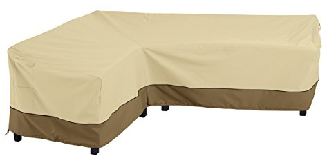 Classic Accessories Veranda Garden L-Shaped Sectional Sofa Coverr, Pebble/Bark/Earth (210cm, Left Facing)