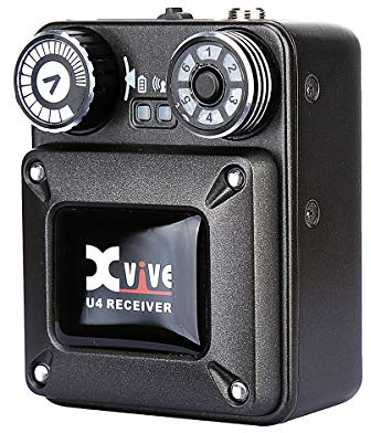 Xvive U4R - Ricevitore per Sistema In Ear Monitor Wireless, Trasmissione in Banda 2,4Ghz, Range di 27,5m - Fino a 5 Ore di Autonomia, Uscita cuffia Jack TRS 3,5mm, Cavo USB Doppio per Ricarica Incluso