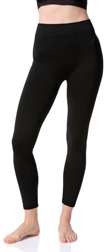 Termoleggings fodrade damleggings med innerfleece i 2-pack, vinter sömlös termoleggings i svart antracit melerad brun röd marinblå, 2-pack svart, 44-46