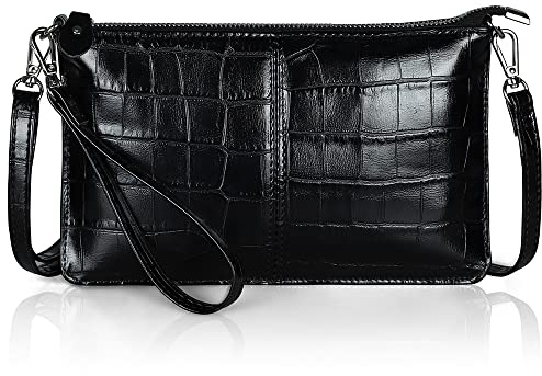 befen Portafoglio Clutch in Vera Pelle da Polso con Borsa a Tracolla Piccola per Donne con Slot per Carte Blocco RFID, s, Crossbody