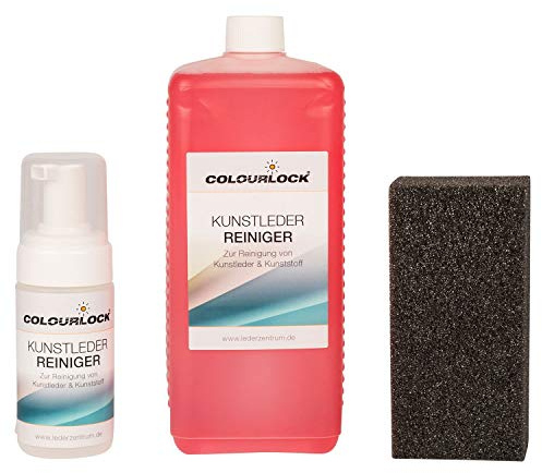 COLOURLOCK Kunstleder Reiniger 1000ml mit 125ml-Schaumspenderflasche und Schwamm