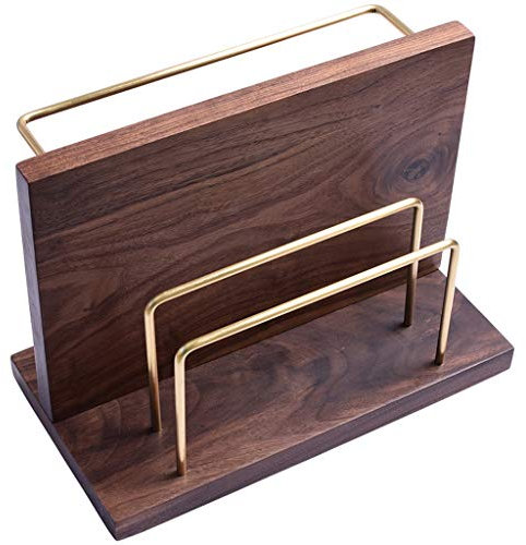 MYBA Portachiavi in ​​Legno massello Portabicchiere Coltello da Tagliere con Coltello Magnetico Block Storage Rack Multifunzionale Scaffale da Cucina Controsoffitto Ceppo per coltelli (Color : A)