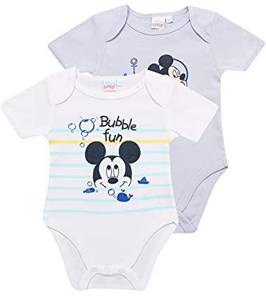 Mickey Mouse Baby - Jungen Bodys (Hellblau,6 Monate)
