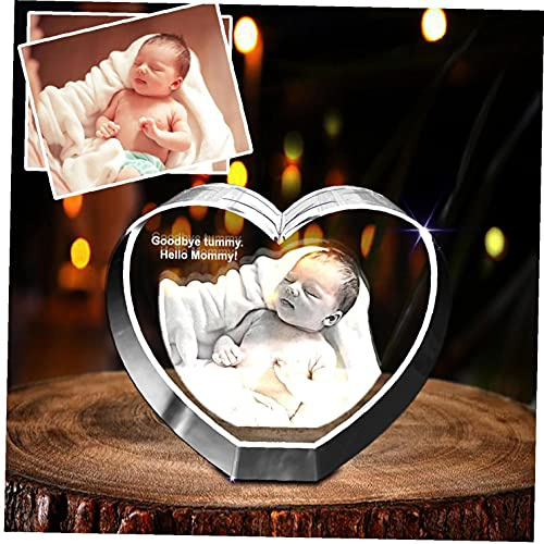 Naispanda Personalizado 3D Cristal Foto Corazón, Personalizada Añadir Imagen Grabada Con Nombre De Texto Regalo, Para Mujeres, Hombres, Niños, Cumpleaños, Conmemoración, Navidad, Día Del Padre, Madre
