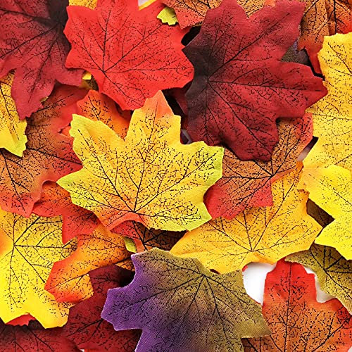 450 Stück künstliche Herbstblätter, Dekoration, künstliche Herbstblätter für Halloween, Herbstdekoration, Party, Festival, Erntedankfest, Tischdekorationen (9 Farben)