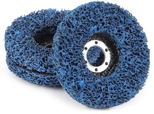 125mm Blue CSD Strip Discs Grinding Wheel Disc Coarse Cleaning Disc for Angle Grinder, 3Pcs 5 Inch Nylon Fabric Disc for Grinding Remove Paint, Rust, Welds, Oxidation